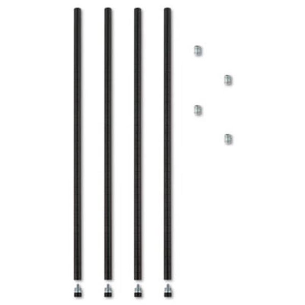 Fine-Line Stackable Posts For Wire Shelving  36  h  Black  4 Pack FI40442